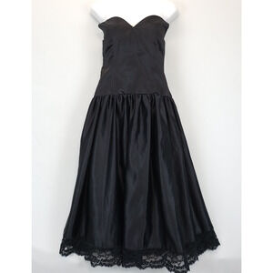 Urban Girl Nites Black Strapless Dress Lace Gown Junior 7 / 8 Fairy Event Prom